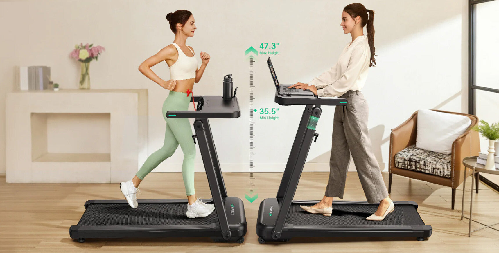 UREVO Foldi 3S Auto-inclined löpband 420 x 1080 mm 12 km/t